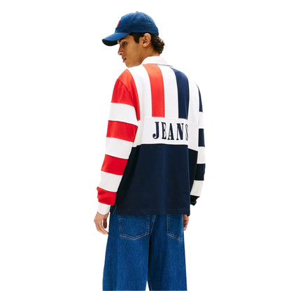 Dark Navy - Back - Tommy Jeans Mens Archive Polo Shirt