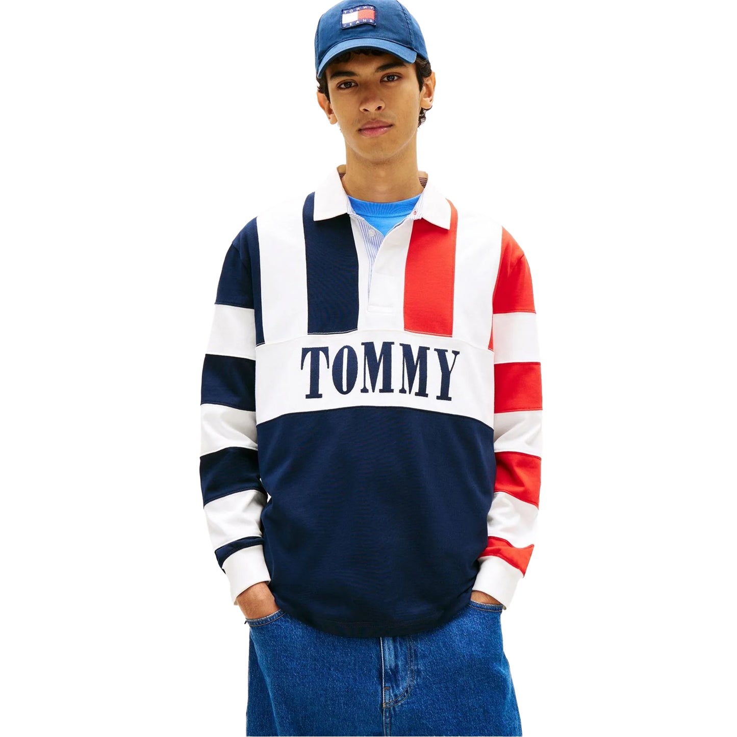 Dark Navy - Side - Tommy Jeans Mens Archive Polo Shirt