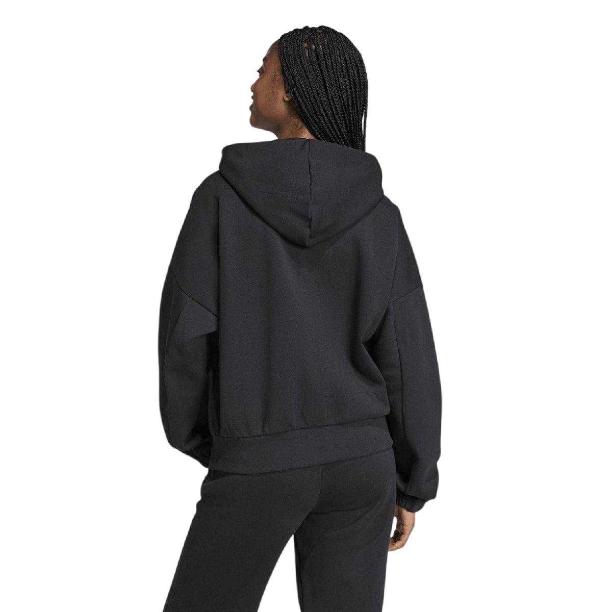 Black - Back - Adidas Womens-Ladies Sportswear Future Icons Logo Full Zip Hoodie