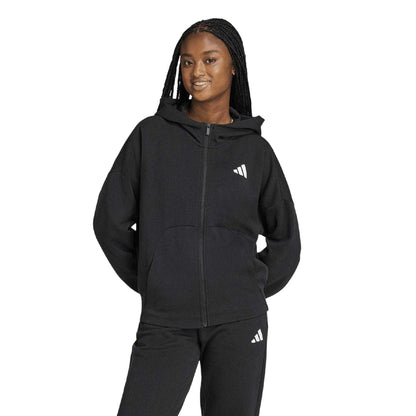 Black - Lifestyle - Adidas Womens-Ladies Sportswear Future Icons Logo Full Zip Hoodie