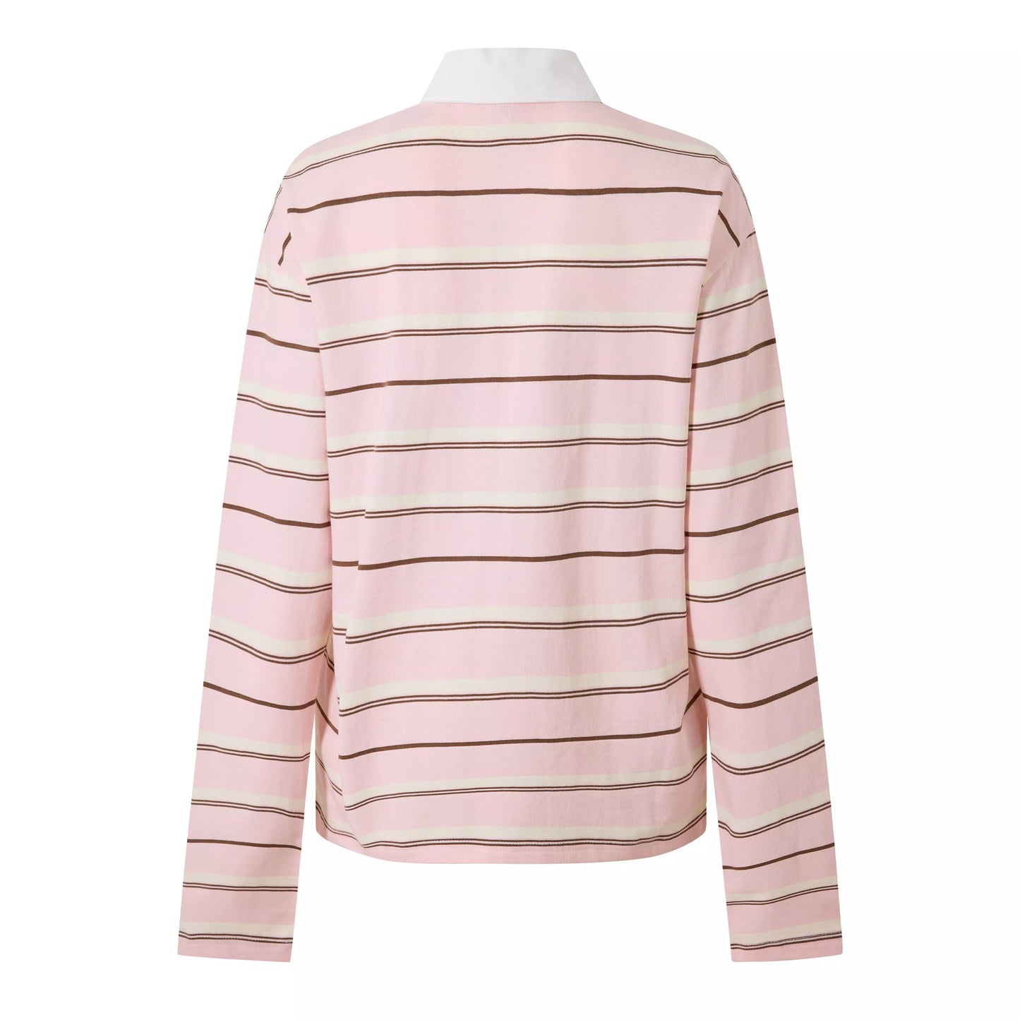 Pink - Back - Couture Club Womens-Ladies Embroidered Logo Rugby Shirt