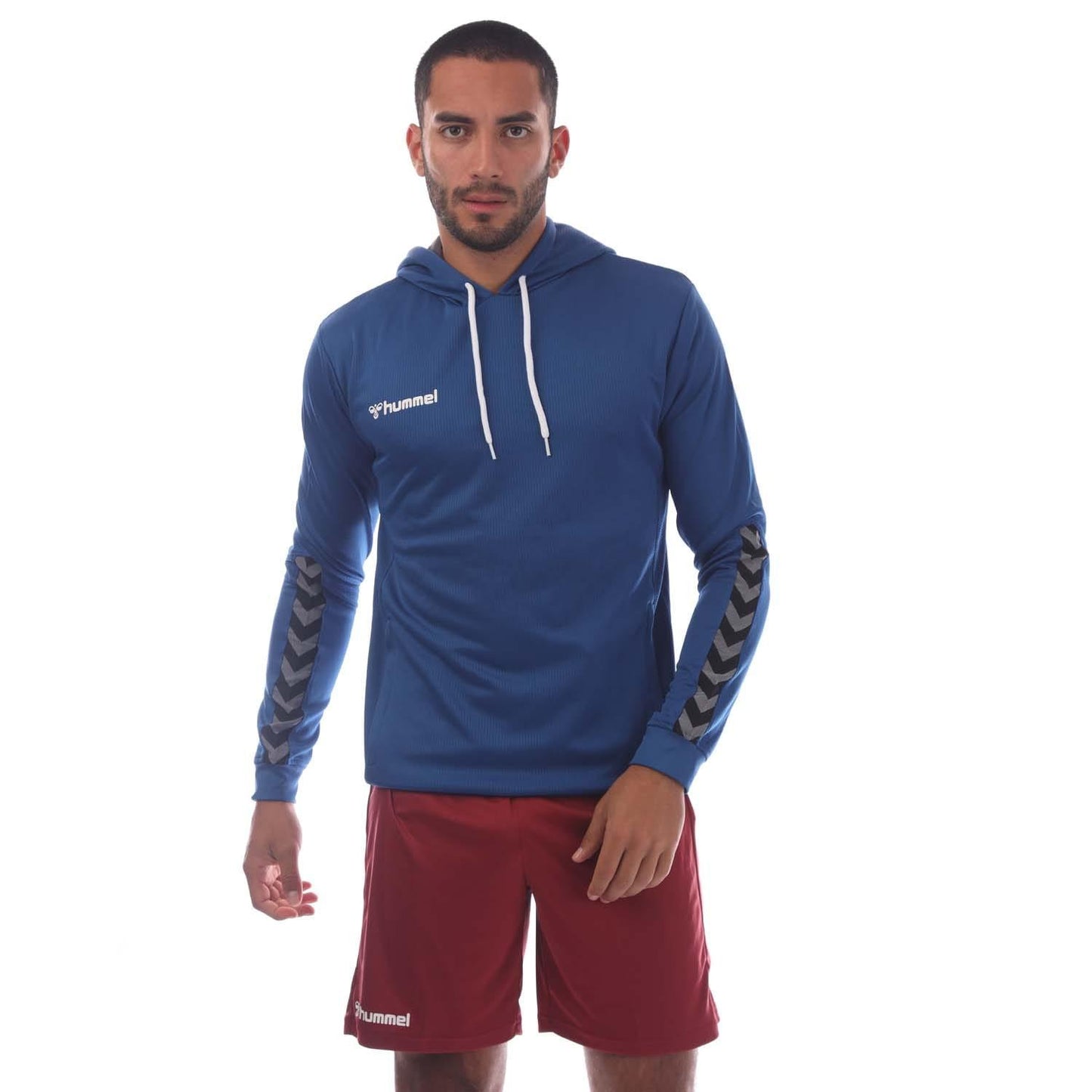 Blue - Front - Hummel Mens Authentic Polyester Hoodie