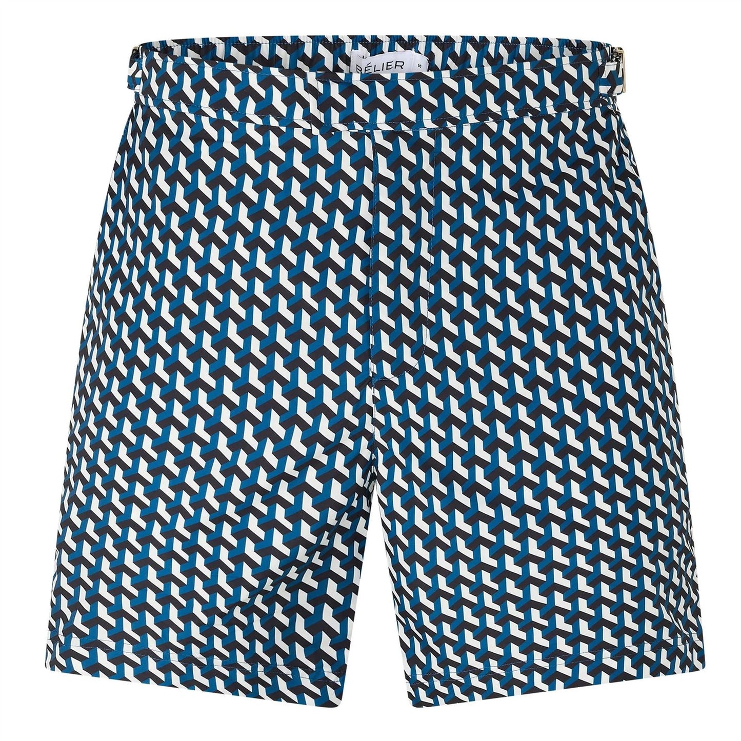 Blue - Front - Belier Mens Geometric Swim Shorts