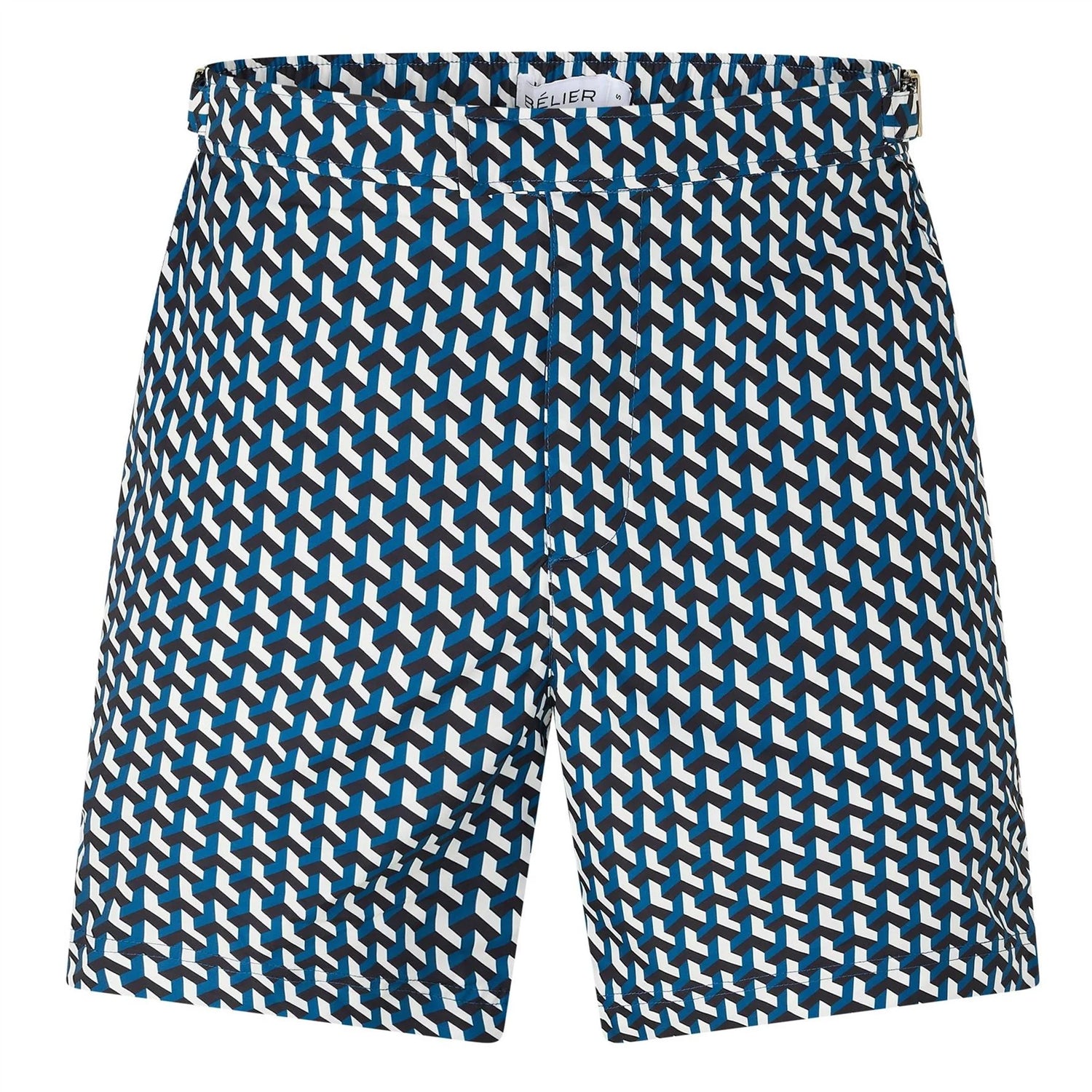 Blue - Front - Belier Mens Geometric Swim Shorts