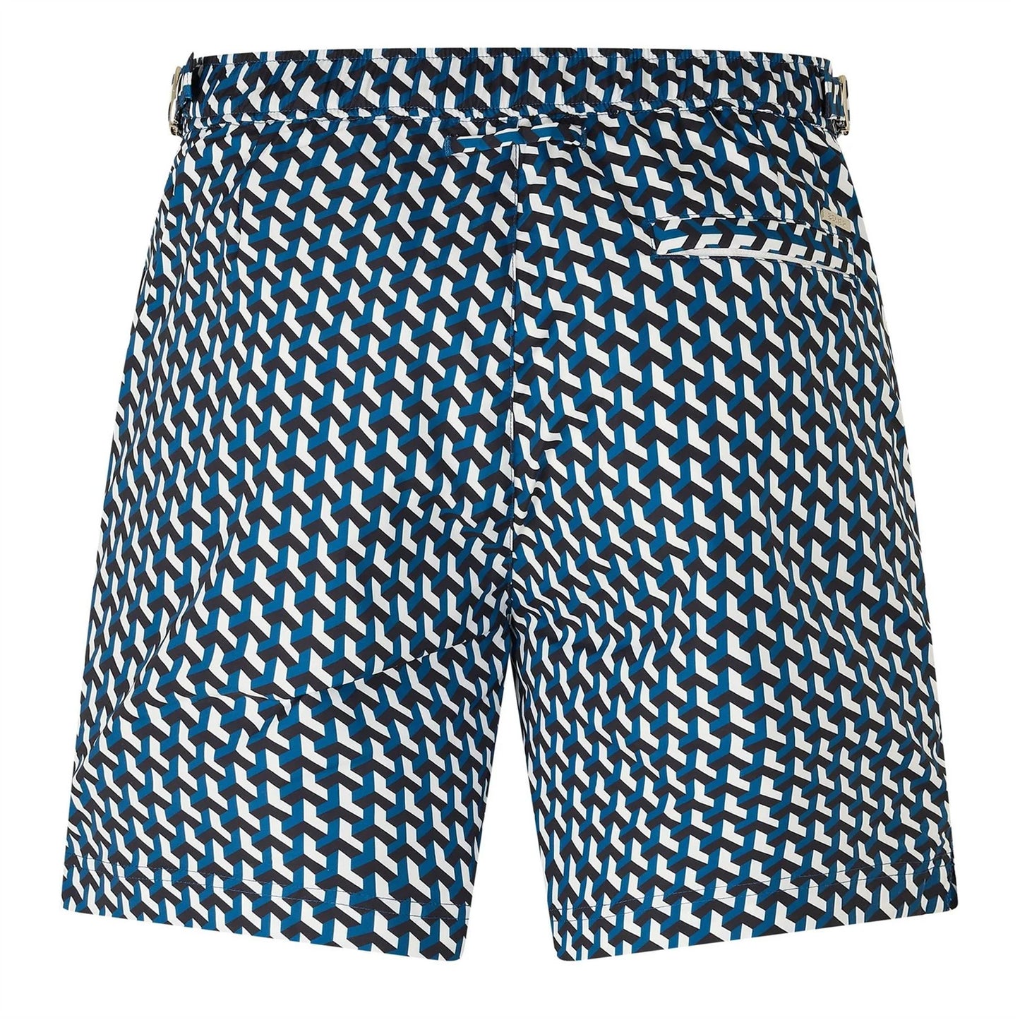 Blue - Back - Belier Mens Geometric Swim Shorts