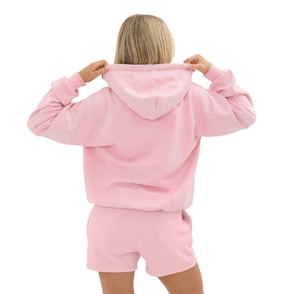Baby Pink - Back - I Saw It First Womens-Ladies Embroidered Logo Pullover Hoodie