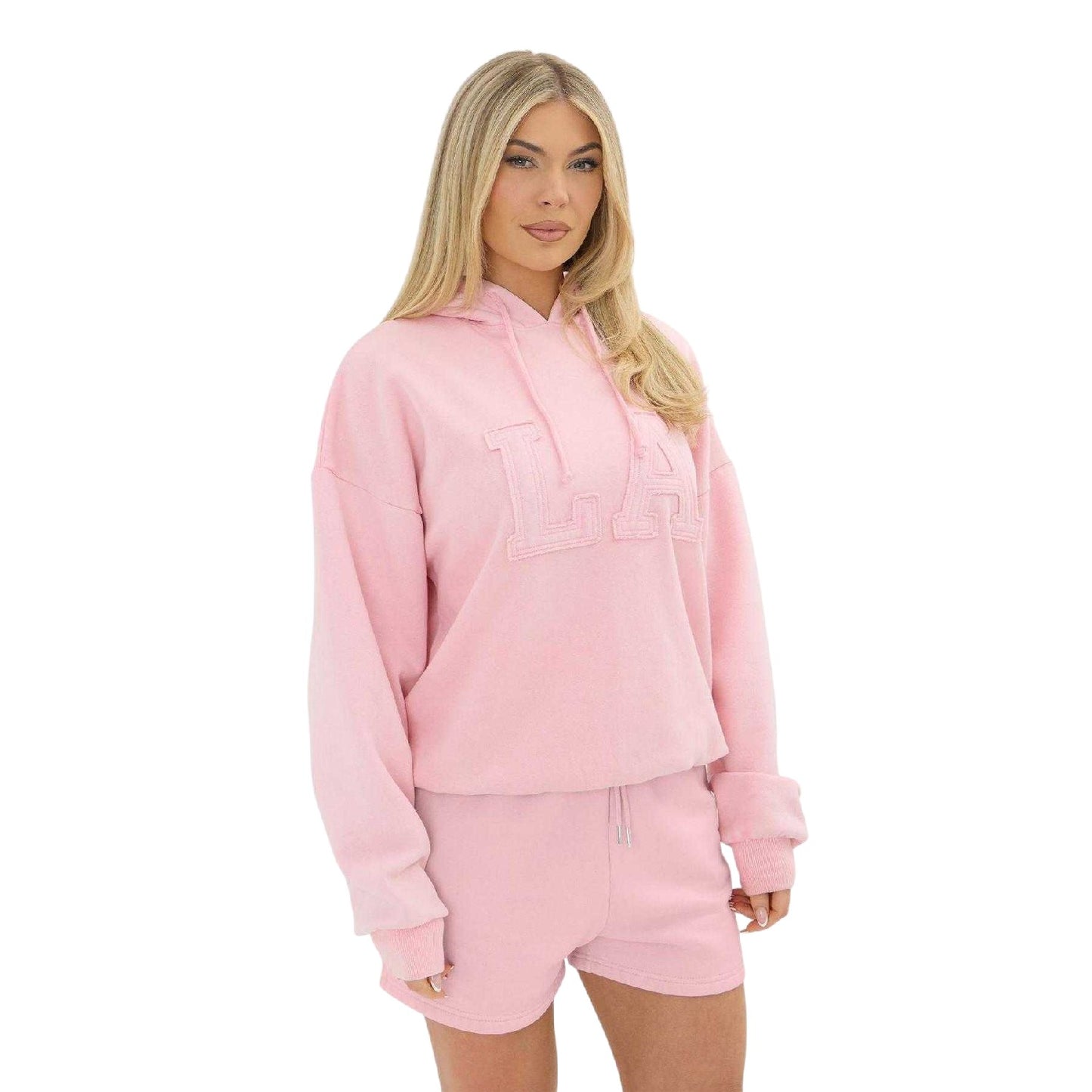 Baby Pink - Front - I Saw It First Womens-Ladies Embroidered Logo Pullover Hoodie