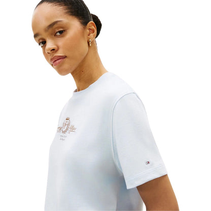 Blue - Side - Tommy Hilfiger Womens-Ladies Embroidered T-Shirt