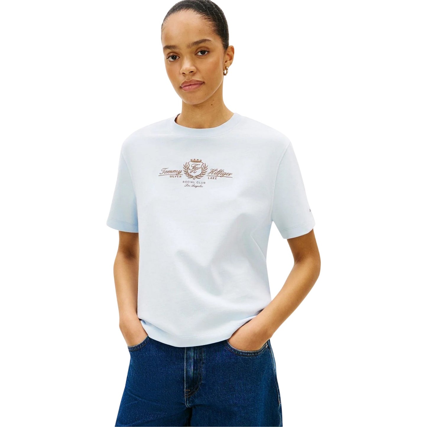 Blue - Lifestyle - Tommy Hilfiger Womens-Ladies Embroidered T-Shirt