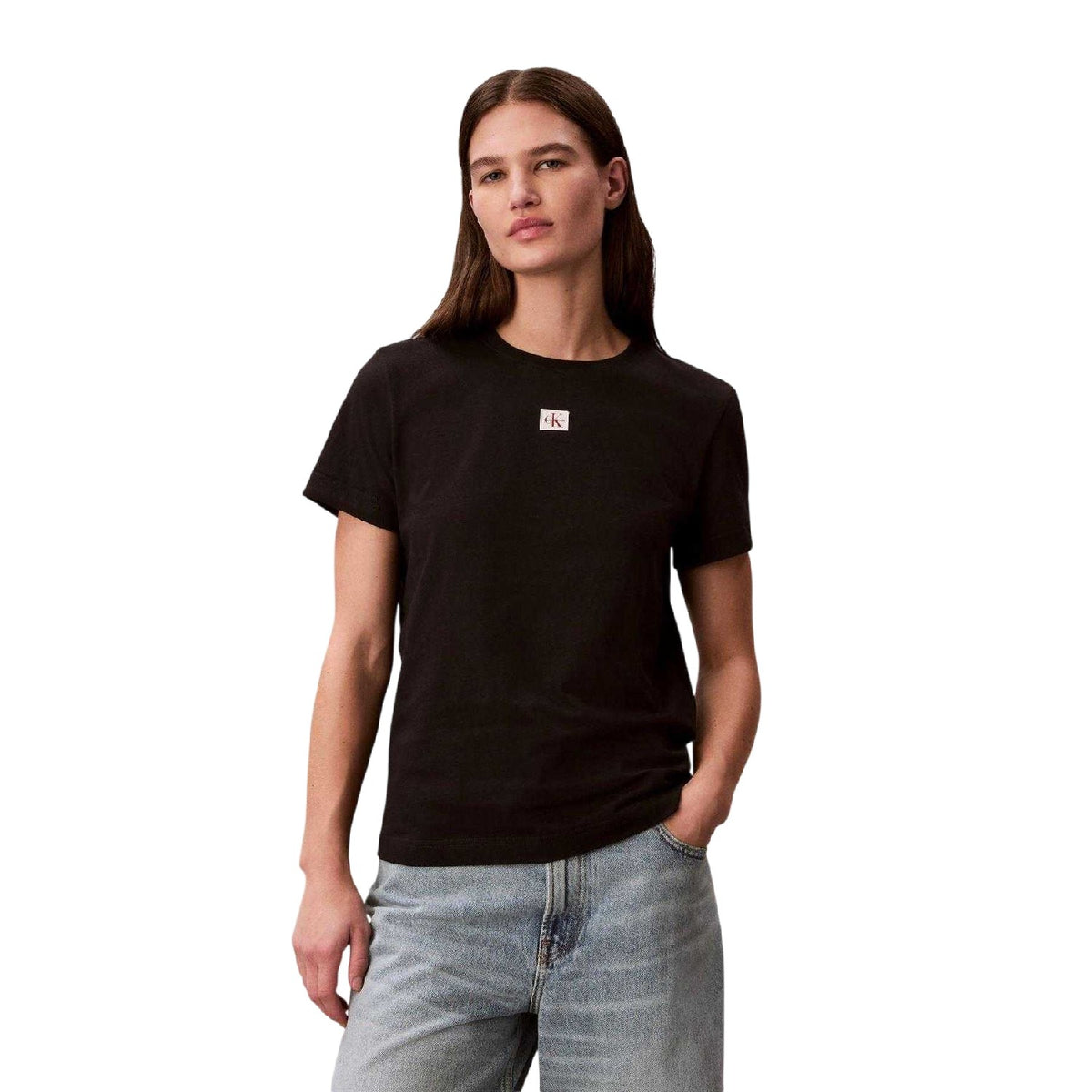 Black - Side - Calvin Klein Womens-Ladies Jeans T-Shirt