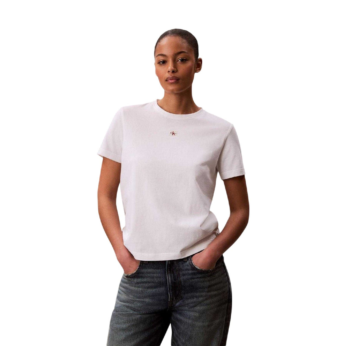 Bright White - Side - Calvin Klein Womens-Ladies Jeans T-Shirt