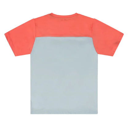 Coral-Light Grey - Side - OEX Childrens-Kids Flynn T-Shirt
