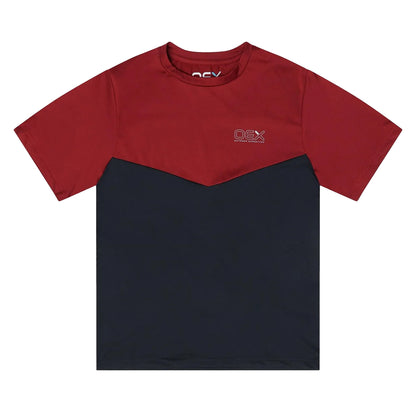 Rust-Black - Front - OEX Childrens-Kids Flynn T-Shirt