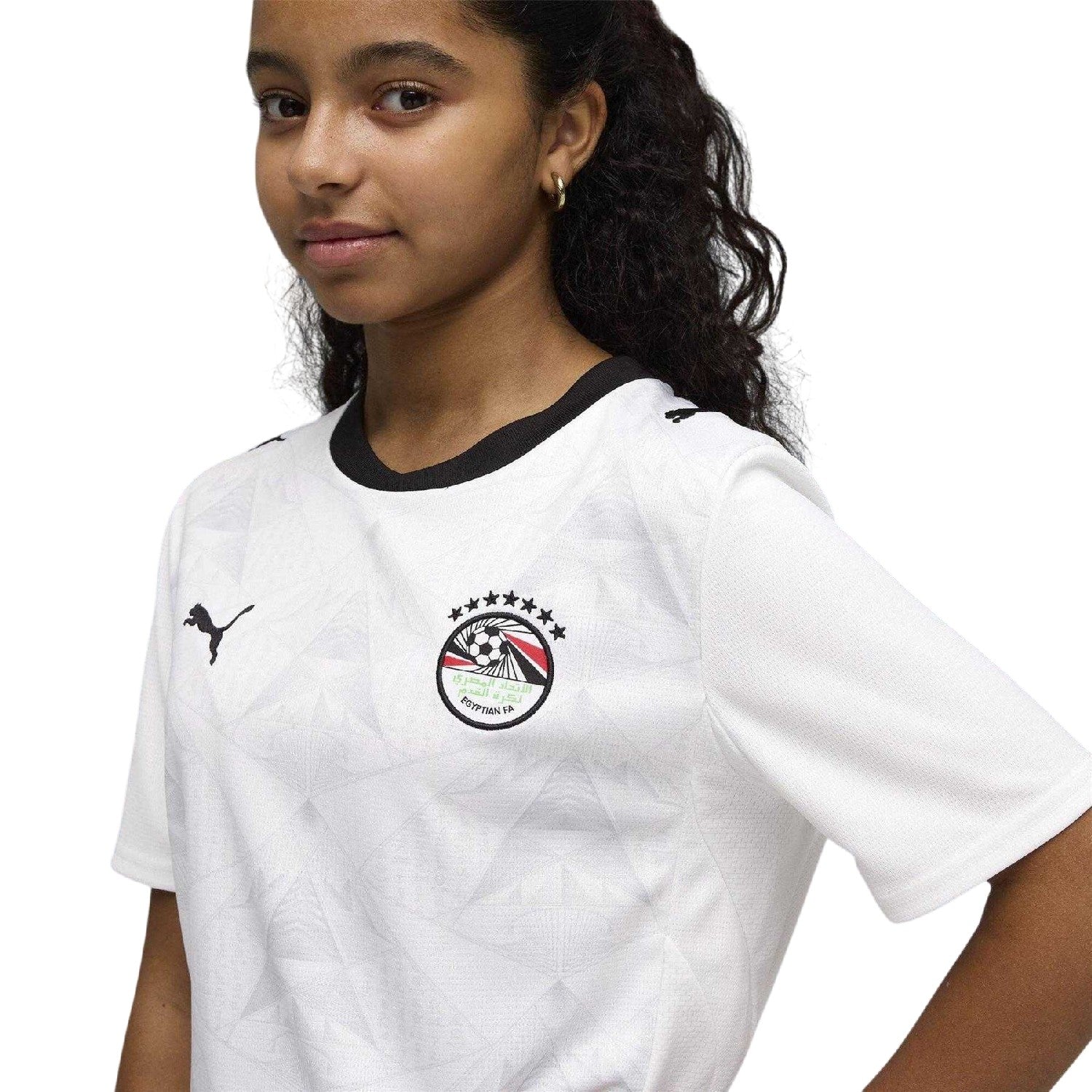 White-Green - Side - Puma Childrens-Kids Egypt World Cup 26 Away Shirt