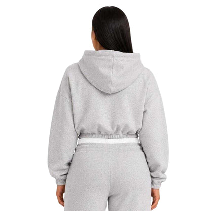 Grey Marl - Back - I Saw It First Womens-Ladies Contrast Waistband Hoodie