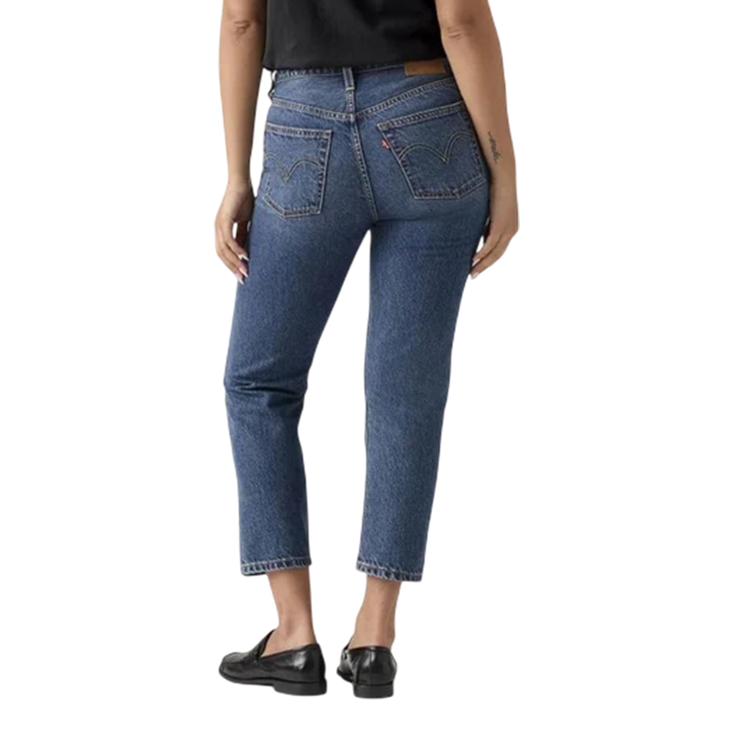 Energy Refresh - Back - Levis Womens-Ladies 501 Lightweight Cropped Straight Leg Jeans