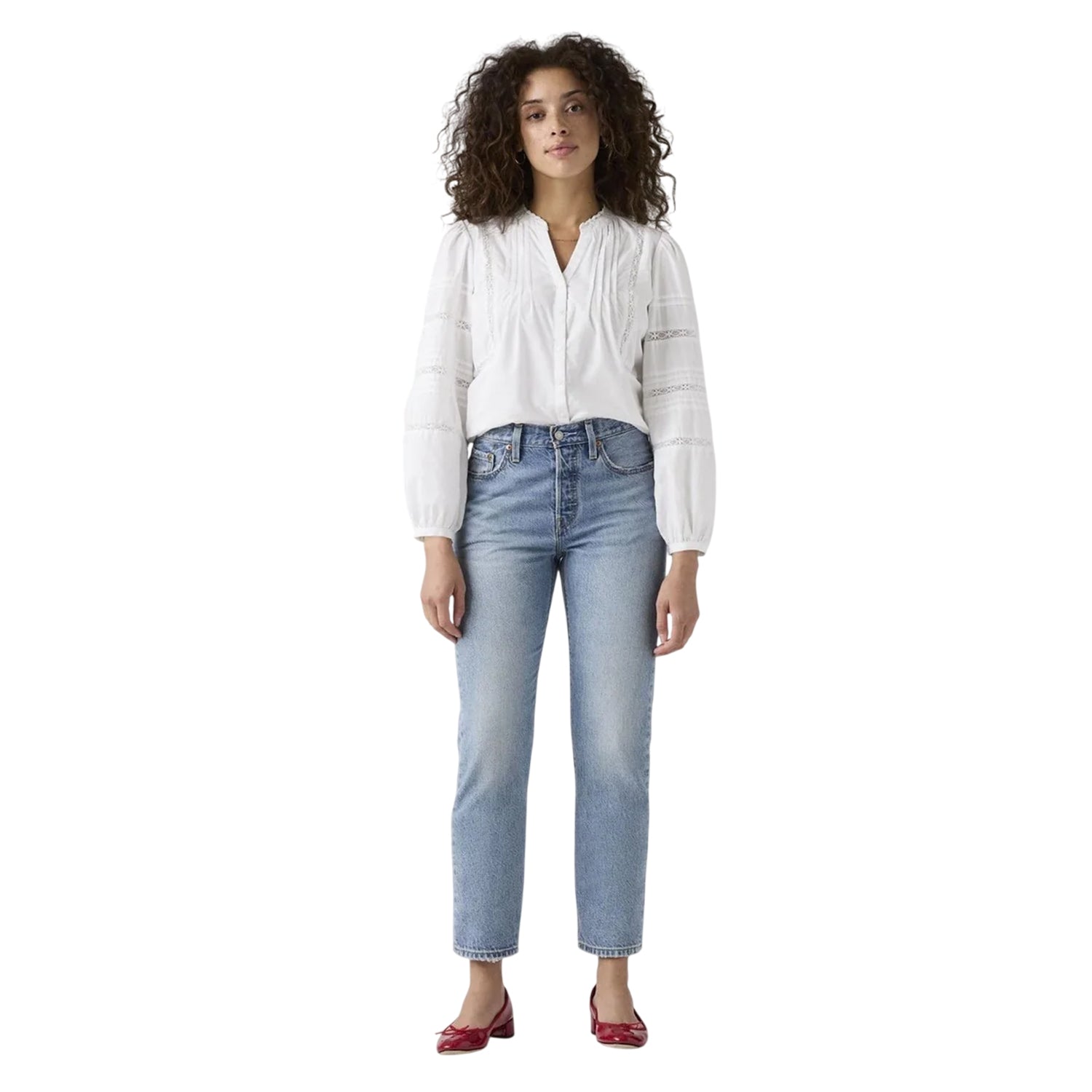 Fun Flare Lb - Lifestyle - Levis Womens-Ladies 501 Lightweight Cropped Straight Leg Jeans