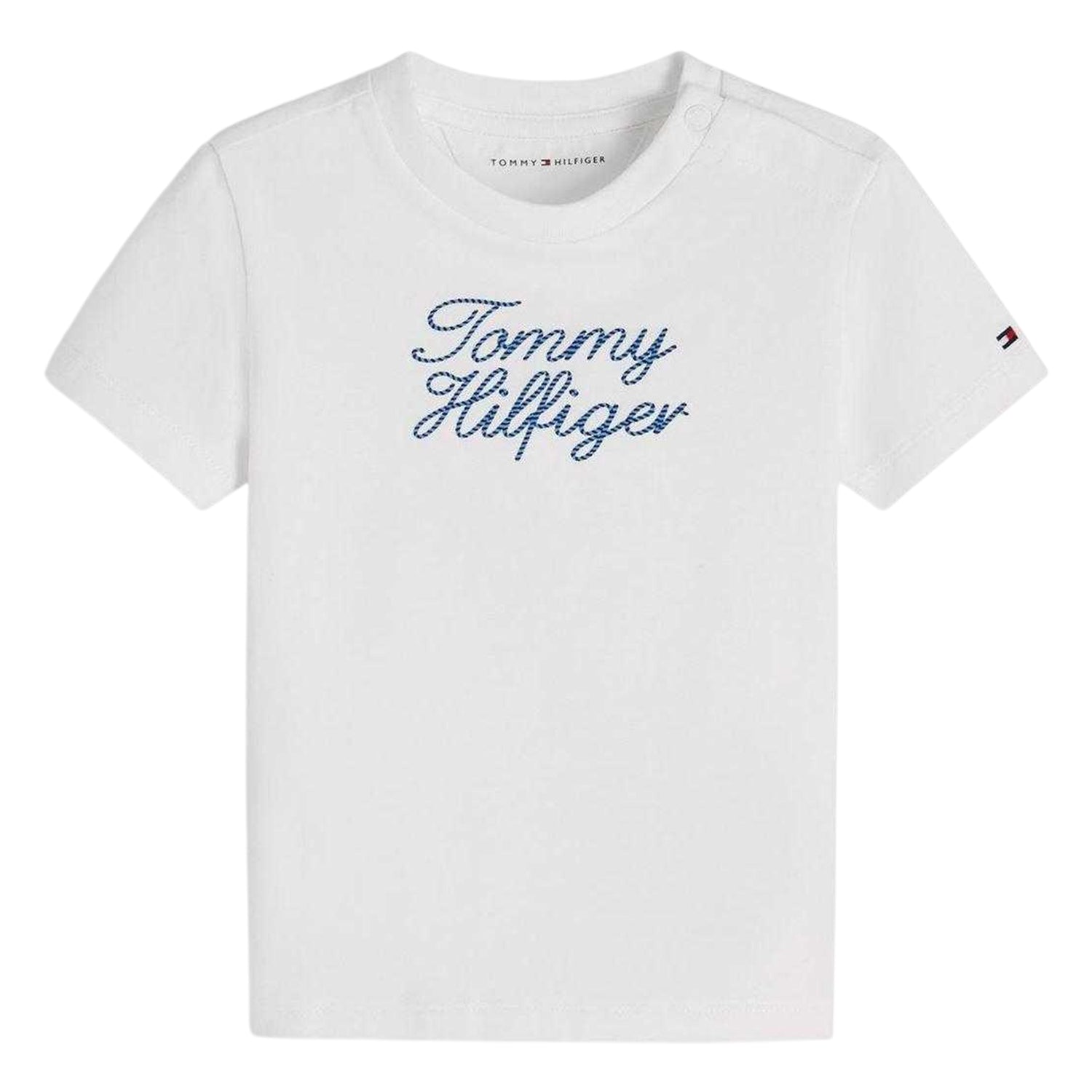 White - Front - Tommy Hilfiger Childrens-Kids Rope Detail T-Shirt