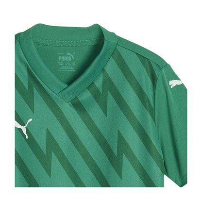 Green-White - Side - Puma Childrens-Kids Teamglory T-Shirt
