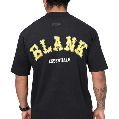 Black - Lifestyle - Blank Essentials Mens College Oversized T-Shirt