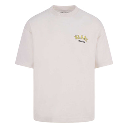 Bone - Front - Blank Essentials Mens College Oversized T-Shirt