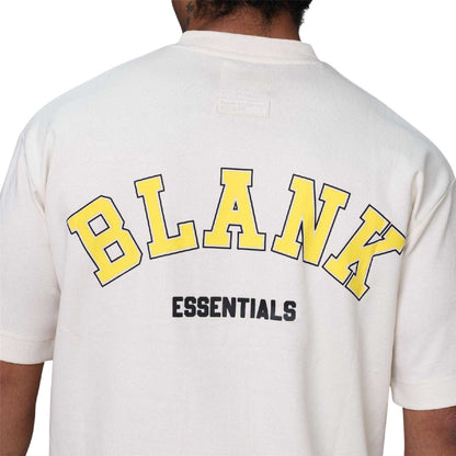 Bone - Side - Blank Essentials Mens College Oversized T-Shirt