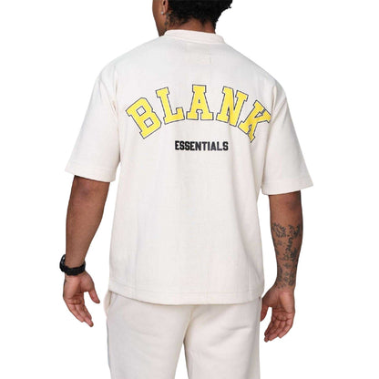 Bone - Lifestyle - Blank Essentials Mens College Oversized T-Shirt