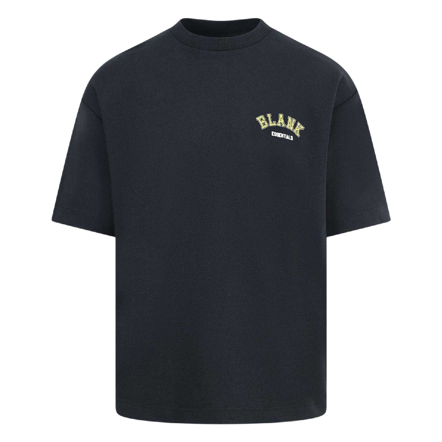 Black - Front - Blank Essentials Mens College Oversized T-Shirt