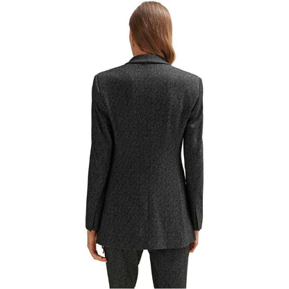 Black - Back - Boss Womens-Ladies Jubeka Speckle Regular Blazer