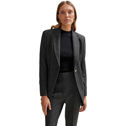 Black - Side - Boss Womens-Ladies Jubeka Speckle Regular Blazer