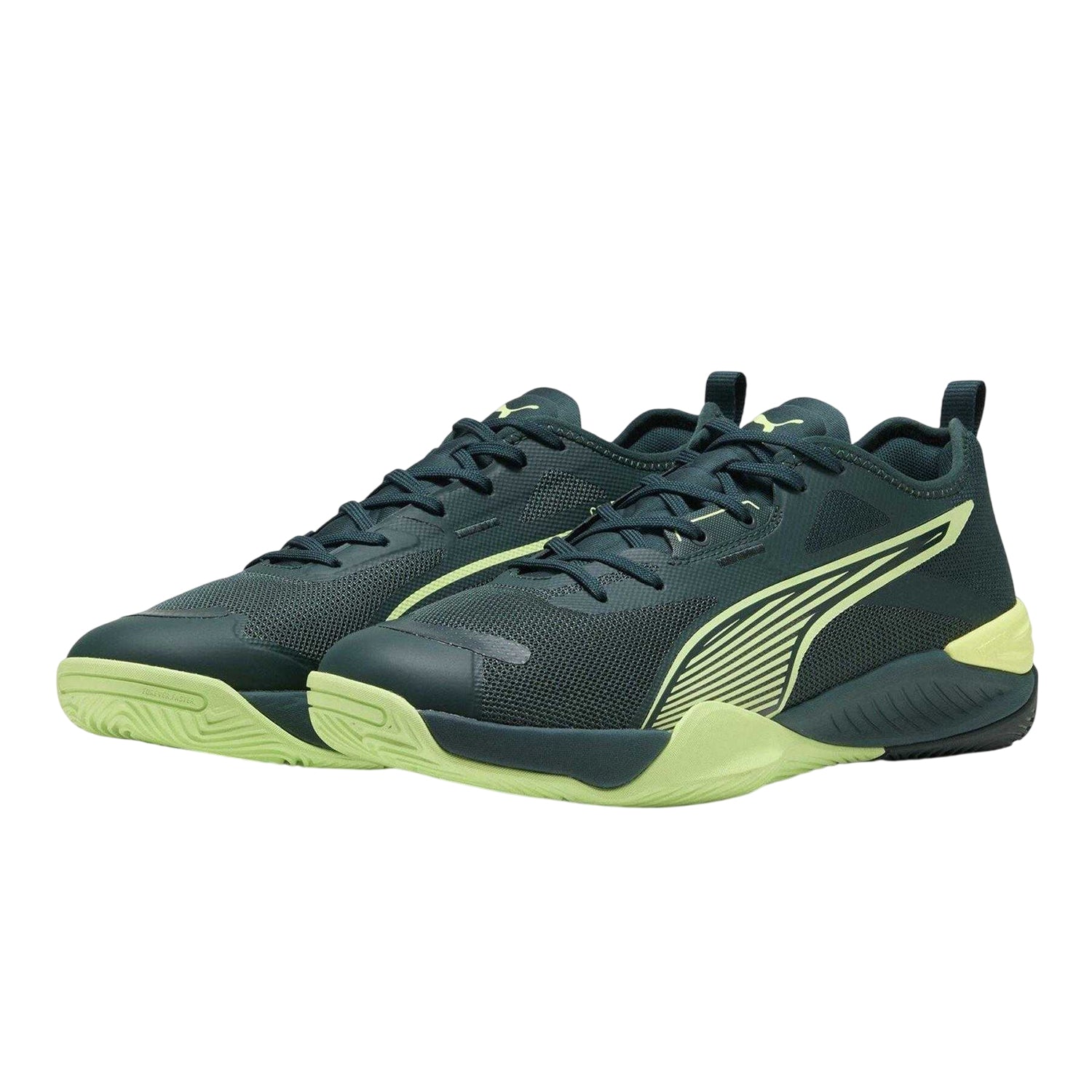 Green-Terrain - Close up - Puma Mens Eliminate Nitro 4 Handball Trainers
