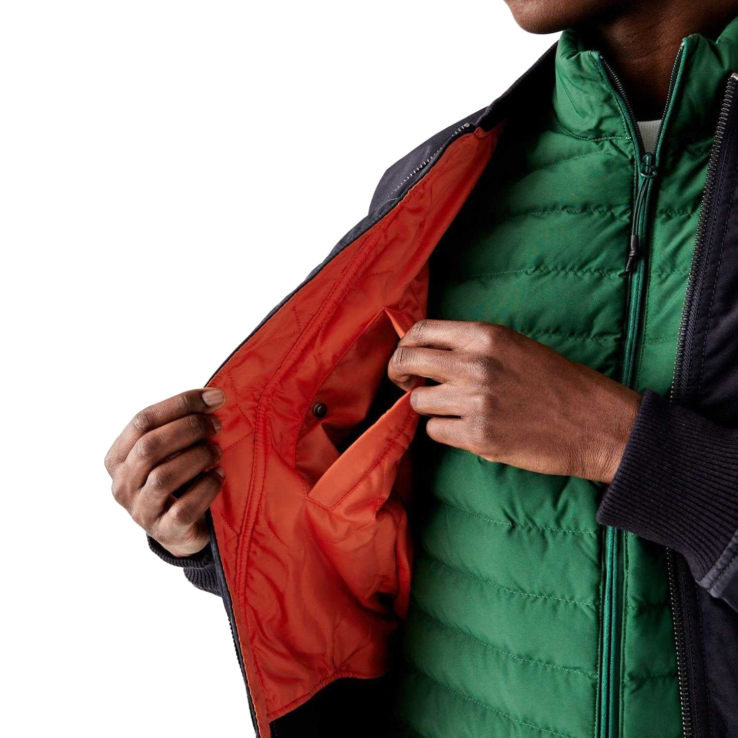 Navy - Side - Lacoste Mens Logo Full Zip Bomber Jacket