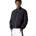 Navy - Close up - Lacoste Mens Logo Full Zip Bomber Jacket