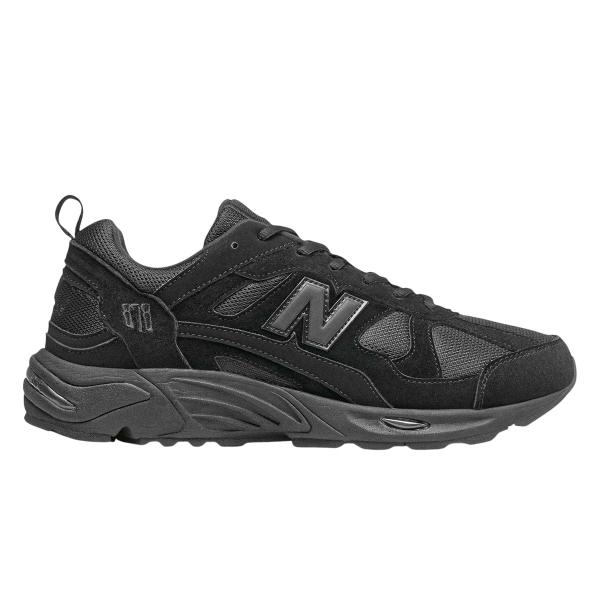 Triple Black - Front - New Balance Mens 878 Suede Trainers