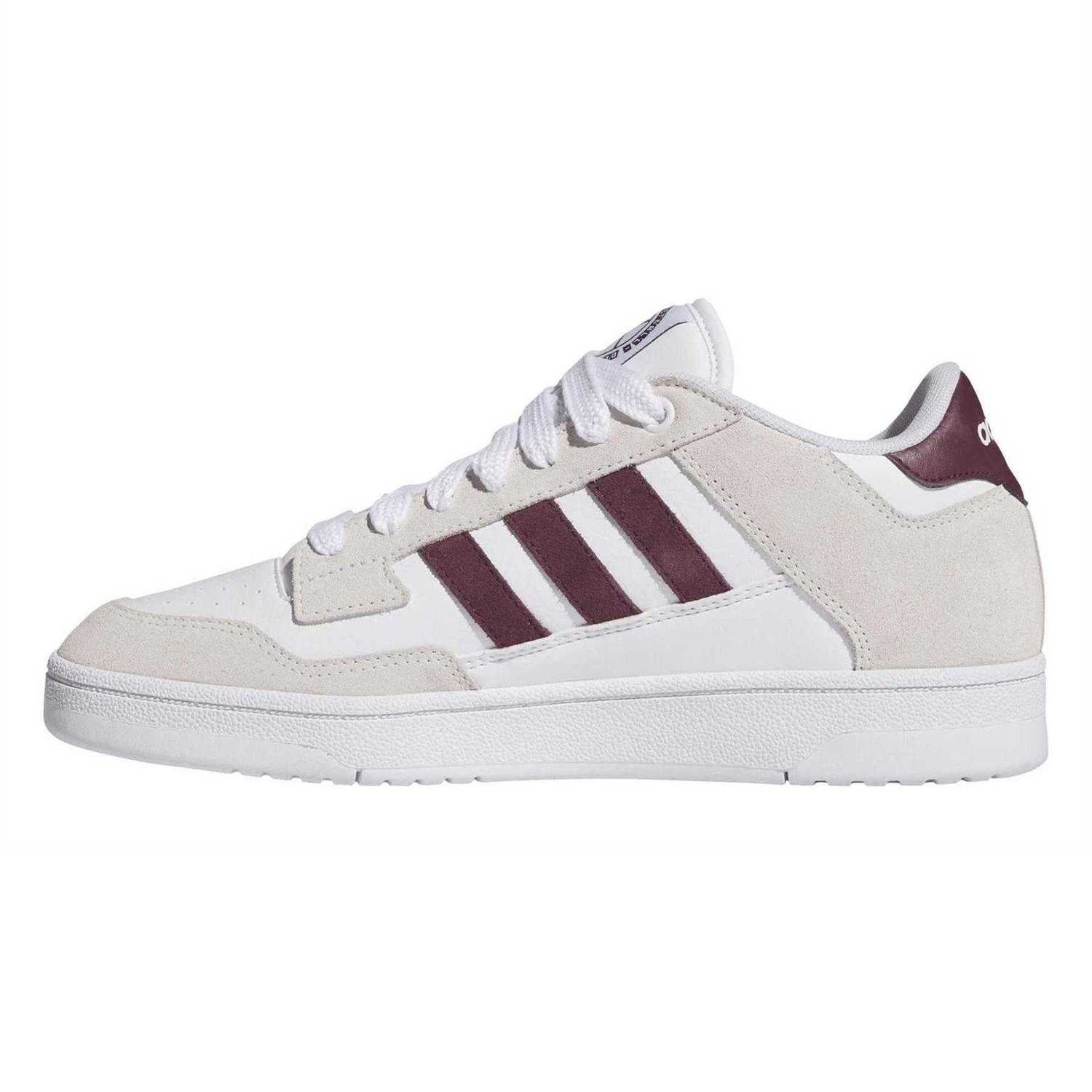 White-Maroon - Side - Adidas Unisex Adult Rapid Court Trainers