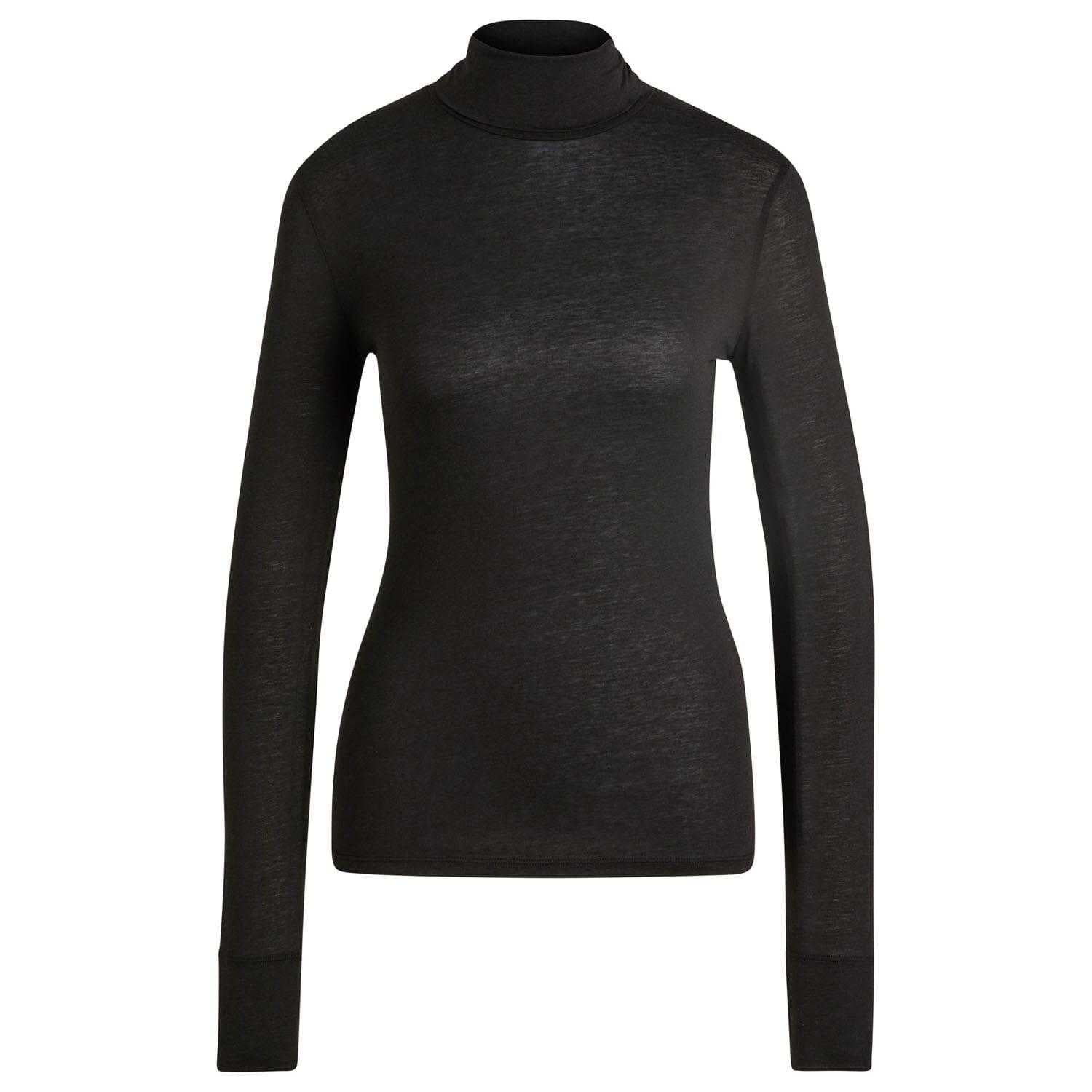 Black - Front - Boss Womens-Ladies C Emerie Roll Neck Slim Top