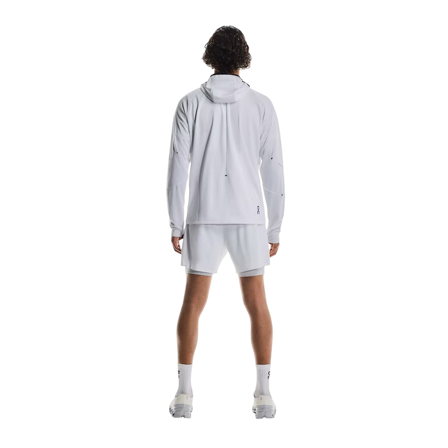 White - Back - On Mens Climate Running Hoodie