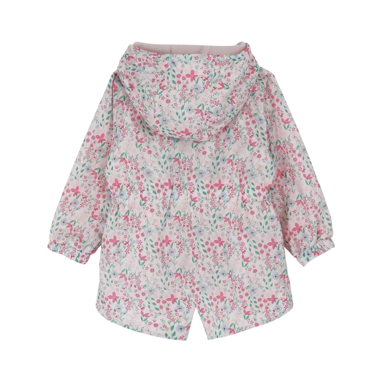 Pink - Back - Firetrap Girls Floral Hooded Anorak