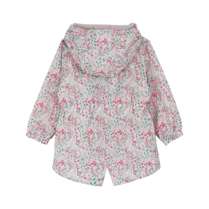 Pink - Back - Firetrap Girls Floral Hooded Anorak