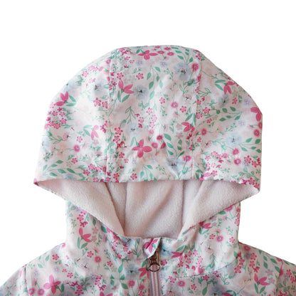 Pink - Side - Firetrap Girls Floral Hooded Anorak