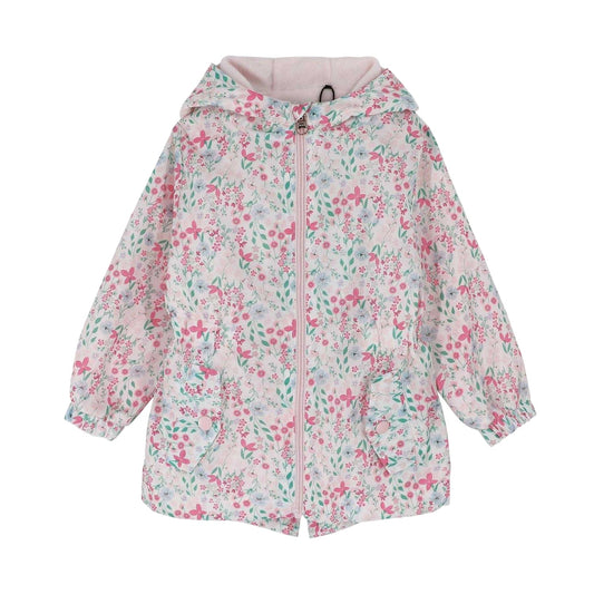 Pink - Front - Firetrap Girls Floral Hooded Anorak