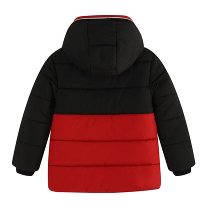 Black-Red - Back - Spider-Man Childrens-Kids Two Tone Puffer Jacket