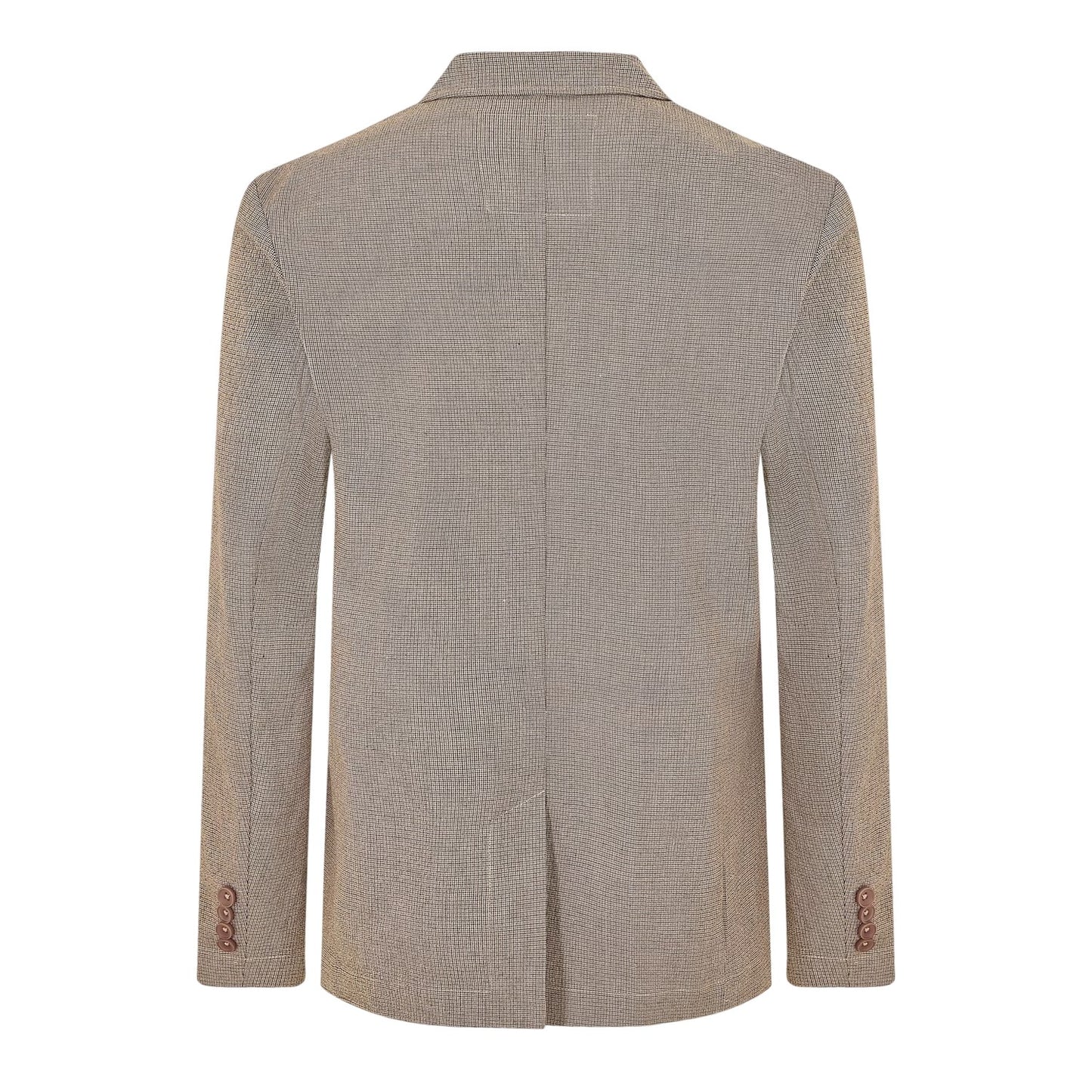 Light Grey - Back - Brave Soul Mens Checked Button Blazer