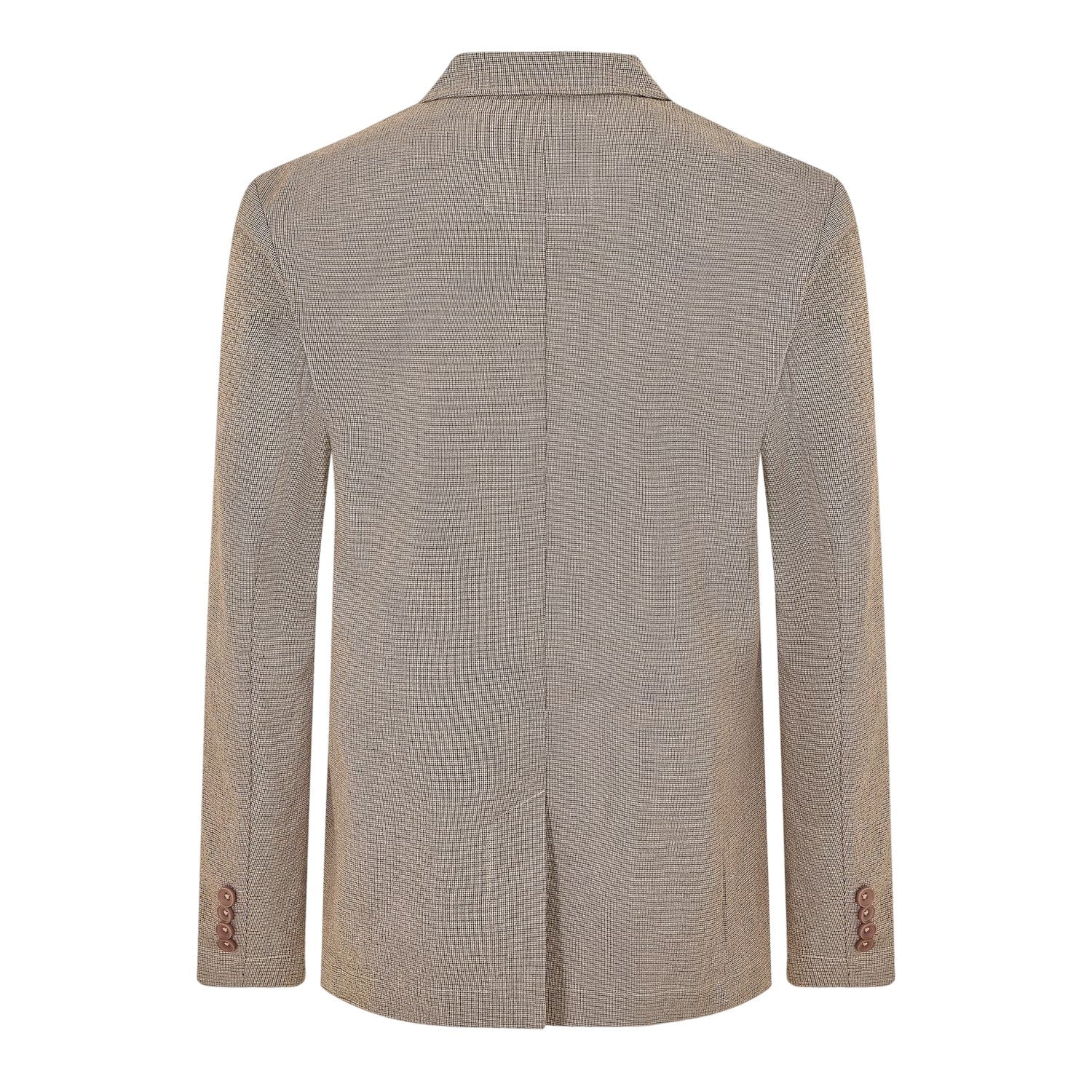Light Grey - Back - Brave Soul Mens Checked Button Blazer