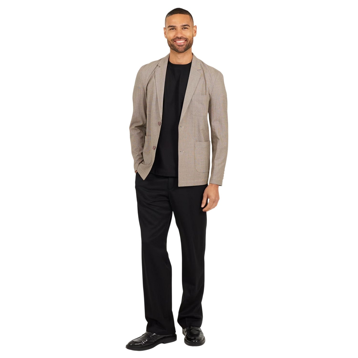 Light Grey - Lifestyle - Brave Soul Mens Checked Button Blazer