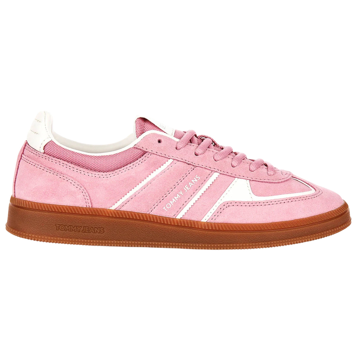 Pink - Front - Tommy Jeans Womens-Ladies Greenwich Suede Flat Trainers