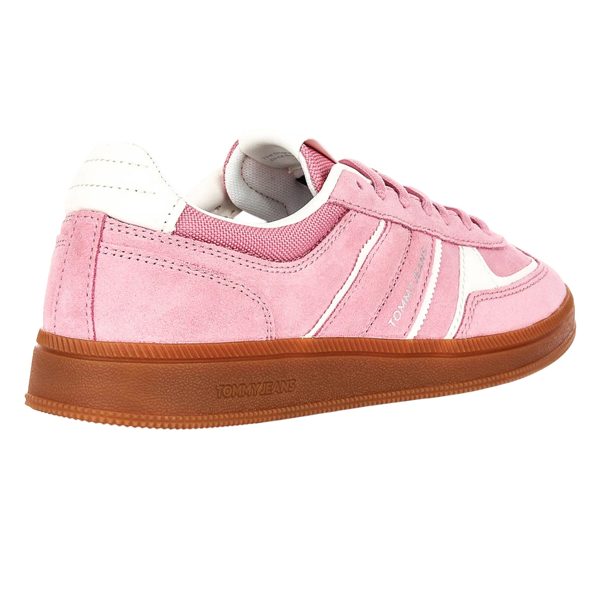 Pink - Back - Tommy Jeans Womens-Ladies Greenwich Suede Flat Trainers