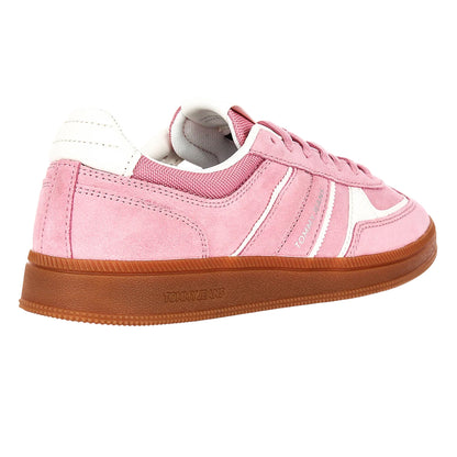 Pink - Back - Tommy Jeans Womens-Ladies Greenwich Suede Flat Trainers