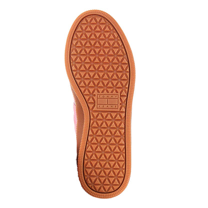 Pink - Side - Tommy Jeans Womens-Ladies Greenwich Suede Flat Trainers
