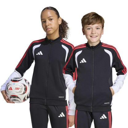 Black-White - Close up - Adidas Childrens-Kids Tiro26 Track Jacket